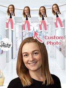 1pc Personalized Customized Photos Of Doctor Banners And Banners, Customized Name Blessing Medical Theme Banners And Decorations, Hospital Department Banners For Doctor'S Day, Graduation Celebration Decorations, Thank-You Doctor Gifts, Suitable For Hospitals, Clinics, Parties, And Photo Backgrounds - Multicolor - View 1