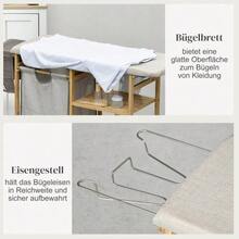 57.4L Laundry Basket, Laundry Hamper With Ironing Board And Iron, Laundry Box With 3-Tier Shelf, Expandable And Removable Bag - Apricot - View 5