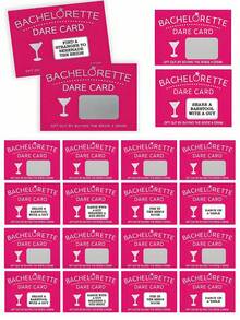 20张单身派对饮酒游戏卡牌，趣味互动酒精游戏卡牌，可用作生日卡、婚礼卡、演唱会门票礼品——是送给父母、女士和男士的理想礼物，非常适合派对开场、游戏之夜、生日、家庭游戏、外出聚会、婚礼、派对、订婚、节日或任何场合。适合21岁及以上人士，2-8人游戏，可作为礼物赠送。 - 玫紅色 - 查看 4