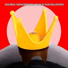 Bonita corona de ojos con forma de príncipe rana para decorar tu casco de moto y bicicleta eléctrica - Negro - Ver 4