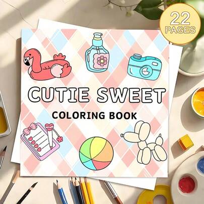 Coloring Notes Of Cutie Sweet, Charming Summer Play Moments & Cozy Vibes,(22-Page Thick Paper Upgraded Version) A Coloring Book Specially Designed For Women, With Bright Colors, Stress-Relieving, Suitable For Markers, For Teenagers, Featuring Fantasy And Eerie Elements. Ideal For Valentine's Day