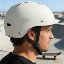 Skateboard Bike Helmet For Adults Adjustable Unisex Adult Helmet - Stylish & Cool, Perfect For Men & Women - Ideal Holiday & Birthday Gift - Available In Black & White - Paintable & Suitable For Various Sports - White With White Stripes - View 3
