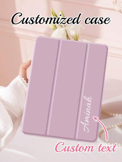 1pc Customizable Solid Color Tablet Protective Case. Full Coverage, Supports Stylus Holder, Acrylic Material Protects Tablet From Bending, Magnetic Sleep/Wake Function. Multi-Angle Folding. Suitable For IPad 11th Gen A16 2025, 10th Gen 10.9" Air, 4th/5th/11th Gen 10.9" Air, 11th Gen M3 2025, 7th/8th/9th Gen 10.2" Galaxy Tab S7/S8, Galaxy Tab S10 FE+. Perfect Eid Gift, Romantic Valentine's Day Gift.