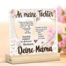 2D Flat - [2D Flat] 2D Plane, German Square Acrylic Tabletop Decoration - "Never Feel Lonely" Inspirational Christian Home Decor, Floral Cottage Design, Christmas Ornament - A - View 1
