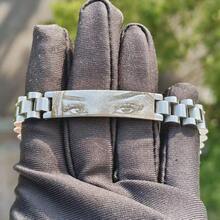 Customized Engraved Eye Picture Bracelet, Stainless Steel Laser Engraved DIY Couple Bracelet Gift - Silver 2 - View 6