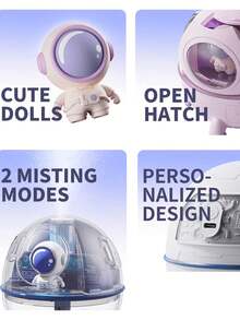 Humidificador Con Diseño de Astronauta Purificador de Aire Diseño con Luz USB - Blanco - Ver 3