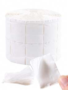 300片装无绒指甲油卸除棉片，便携式凝胶指甲油卸除剂，硬质无纺布指甲清洁棉片，指甲护理修脚棉片 - 白色 - 查看 1