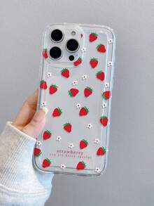 1个时尚创意全屏草莓花朵字母图案手机壳，适合作为节日礼物，兼容三星、苹果XS/XS Max/XR/11/12/13/14/14 Plus/15/15 Plus/16/16 Plus/7/8 Plus/17/17 Pro等型号 - 彩色 - 查看 3