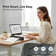 Marklife Portable A4 Thermal Printer, Wireless Bluetooth Travel Printer, Compatible With Laptops And Smartphones, Ink-Free Mobile Printer, Supports 8.5"X11" US Letter Paper, Compact Design For Home, Office, Business And School, Compatible With IOS And Android. The Perfect Gift For Valentine's Day - Multicolor - View 11