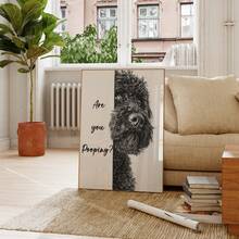 1pc Frameless 'Are You Pooping?' Humorous Portuguese Water Dog Canvas Print - Funny Pet Lover Gift, Rustic Home Decor For Bathroom, Living Room, Bedroom, Dorm, Home Office Classroom, Unique Artist Style Wall Art & Best Gift Choice - Puppy - View 3
