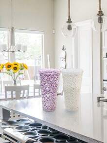 1pc Diamond-Encrusted Bead - Featuring A Sparkling Pearlescent Design, This Reusable Cup With A Straw Is Leak-Proof And Perfect For Party Drinks, Daily Use, And As A Birthday/Valentine's Day Gift - Multicolor - View 4