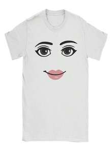 Round Neck Short Sleeve Clothing Summer Novelty Harajuku Streetwear Robot Robloxs Woman Face Game Tshirt Aesthetic Clothes - 白色(白色 18) - 查看 1