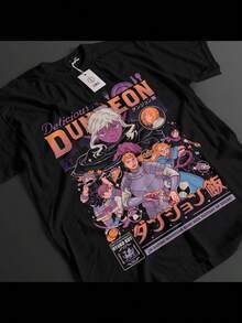 Delicious In Dungeon Shirt Laios Tshirt Marcille T-Shirt Senshi Top Anime Tee - 黑色 - 查看 1