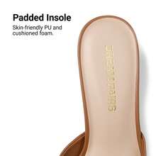 Women Chunky Low Heel Mule Sandals, Comfortable Square Open Toe Slide Sandals Slip On, Versatile Minimalist Chunky Heel Sandals For Summer Spring Casual Wearing - Brown - View 8