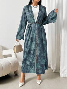Women's Elegant Floral Print Arabic Abaya - Multicolor - View 6