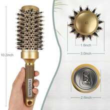 Round Brush For Blow Out,Boar Bristle Round Hair Brushes For Women Bangs,Curly Hair Roller Brush For Blow Drying,Nano Thermal Ceramic &Amp; Ionic Tech(29 Inch,Barrel 17inch,45mm) - White - 查看 6