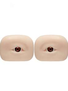 5D Silicone Eyelash & Eyebrow Practice Model, Realistic Eye Makeup Training Tool, Left & Right Eye Makeup Model - Multicolor - View 9