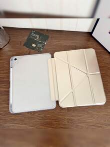 Minimalist Versatile Laser High-Transparency 3-Fold Flat Tablet Protective Case Suitable Compatible With Apple Mini 6/7, Tab S9/S10, Pad 7/7 Pro And Other Tablets - Silver - View 9