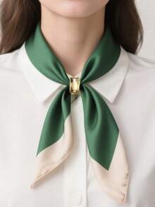 1 pièce Boucle de foulard en soie, Clip de foulard en métal, Bouton de foulard géométrique minimaliste, Accessoire de mode pour femmes - Or, Nouvelle boucle de foulard brillante minimaliste, Attache-foulard multifonction, Boucle d'anneau de foulard, Clip de foulard élégant et lisse, Accessoire de bijoux à la mode pour femmes, Accessoire vestimentaire - Multicolore - Voir 8