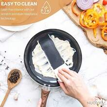 3Pcs Copper Ceramic Nonstick Frying Pan Set Induction Hob Compatible Kitchen Cookware Even Heat Distribution Skillet Set For Home Cooking 20cm/24cm/28cm - Copper - View 6