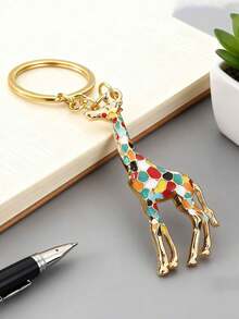 Women's Key Ring Key Chain, Creative Key Chain, Giraffe Design, Exquisite Key Chain, School Bag Pendant And Accessories, Unisex Style, Backpack Accessories, Car Key Pendant And Accessories, Christmas, Key Chain Accessories, African Travel Souvenirs - Multicolor - View 8