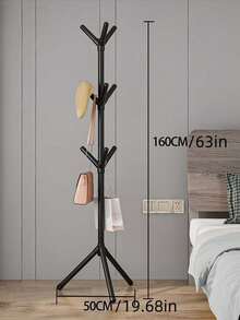 1pc Multifunctional Portable Hanging Hook Rack - Black & White, Independent Storage Box With Cap, Bag, Towel Hooks - Space Saving Plastic Design Suitable For Dorm, Bedroom, Wardrobe - Max Load 1kg - Multicolor - View 9