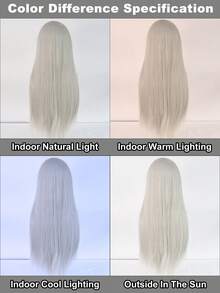 Must-Have Long Straight Wig For Dates & Shopping | Light Blonde/Silver White | Realistic Synthetic Wig For Everyday - Multicolor - View 7