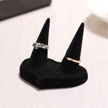 Organizer Resin Flocking Ring Holder Storage Case Jewelry Packaging Jewelry Display Rack Ornaments Small Ring Display Stand - Multicolor - View 8