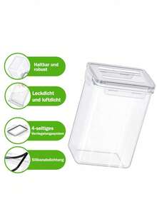 49 Stück versiegelte Lagerboxen, multifunktionale und wiederverwendbare Lebensmittelbehälter mit Schutz gegen Undichtigkeiten, tragbar und stapelbar – geeignet für die verschlossene Aufbewahrung von Getreide, Snacks, Tee und Nudeln. Mit Etiketten und Markierungsstift, ideal für Haushaltskochutensilien und Lagerbehälter. - transparent - Übersicht 6