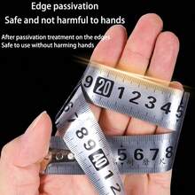 1pc Steel Tape Measure/Engineering Ruler With Lock Function, Thickened Hardened 3 Meters/5m/7.5m/10m Ruler, High Precision, Wear-Resistant, Anti-Drop Measuring Ruler For Home, Woodworking, Decoration, Drawing And Mapping - Black - View 12