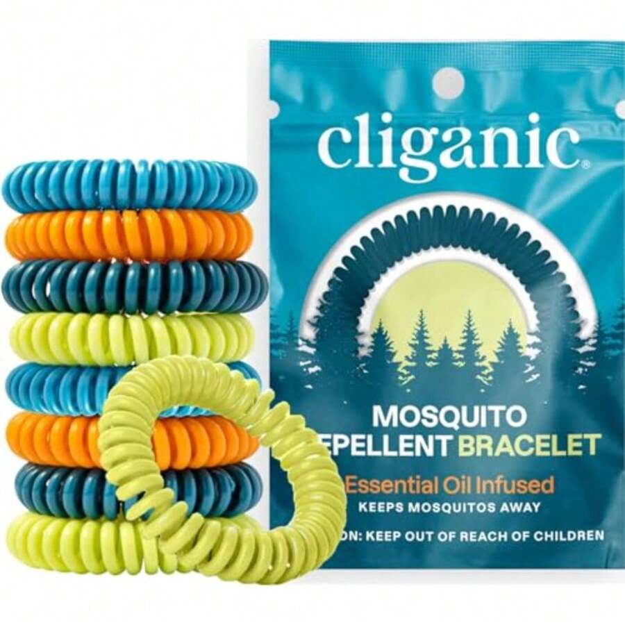 10 Pack Mosquito Repellent Bracelets For Adults And - Natural DEET-Free Bands Individually Wrapped - 10裝,1包 - 查看 1