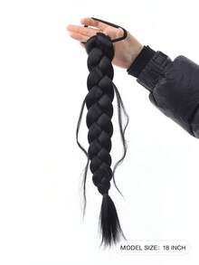 Wigs, Braids, Low Ponytail, Messy Braid,Long Braid, Braided Wigs, Ponytail,Heat Resistant Braided Fake Ponytail, - Multicolor - View 4