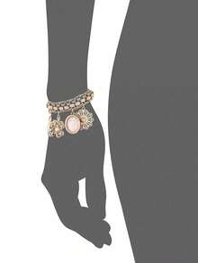 Đồng hồ Anne Klein Rose Gold Floral Bangle, dây đeo thép không gỉ thanh lịch với chữ số La Mã dành cho nữ, phụ kiện đa năng, món quà lý tưởng cho bạn bè, hoàn hảo cho ngày Valentine và đeo hàng ngày. - Hoa hồng vàng - Xem 3