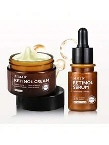 MMJD FDA认证视黄醇面霜+精华套装，VA抗衰老美白提亮肤色，减少细纹和皱纹，淡化色斑并预防黄褐斑，两件套面部护理套装 - 視黃醇霜+精華液 - 查看 5