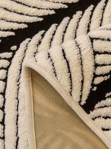 1件加厚柔软保暖法兰绒沙发垫套，现代简约防滑保暖沙发座垫，防尘可水洗沙发套，清新时尚柔软防褪色宠物友好型保护套，适用于卧室、办公室、客厅组合家具、L型沙发和1/2/3/4座沙发 - 黑與白 - 查看 11