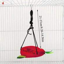 双层加厚小型宠物吊床 - 仓鼠/豚鼠/蜜袋鼯圆形摇床，雪貂保暖窝，带安全带的笼式悬挂睡篮 - 彩色 - 查看 6