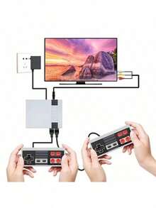 Consola de juegos retro, minisistema de videojuegos clásico, 620 juegos integrados, consola de TV FC Nes de 8 bits para adultos y niños - Blanco - Ver 6