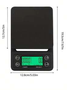 1pc Black High Precision Multi-Function Digital Kitchen Scale, High Accuracy Cooking Scale, Italian Handheld Coffee Scale, Smart Coffee Scale Suitable For Brewing And Drip Coffee, Coffee Scale With Tare Function, LED Display - Multicolor - View 5