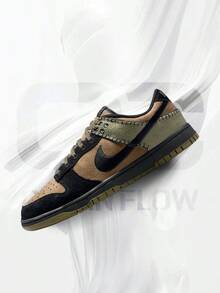 Nike Dunk Low Retro Camo Olive– Men's Lifestyle Sneakers – Shoes For Man -Vintage-Spring & Summer-Inspired Running Shoes, Shock-Absorbing Comfort, Gym To Streetwear Casual Wear-Mother's Day Gifts-Father's Day Gift–HV4452 300 - Brown Kelp/Black/Medium Olive - 查看 1