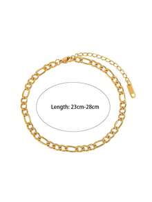 1条18K镀金嘻哈风格金链不锈钢脚链男士不褪色时尚日常佩戴礼品 - 腳鍊 - 查看 3