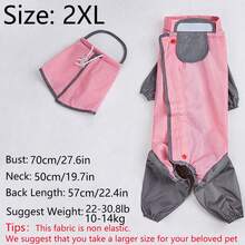 1pc Pink Full Cover Dog Raincoat For Large Breeds - Multicolor - View 19