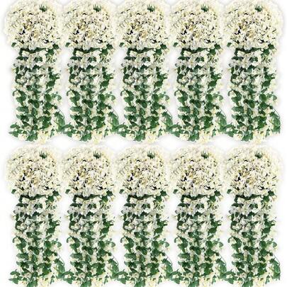 1根80厘米人造玫瑰紫藤花篮藤蔓，适用于悬挂式花篮、仿真花藤、婚礼花束、家居花园室内外装饰、情人节装饰、生日礼物、毕业礼物