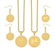 1Set Guadeloupe Map Pendant Neckalces Earrings Jewelry Sets For Woman - Multicolor - View 1