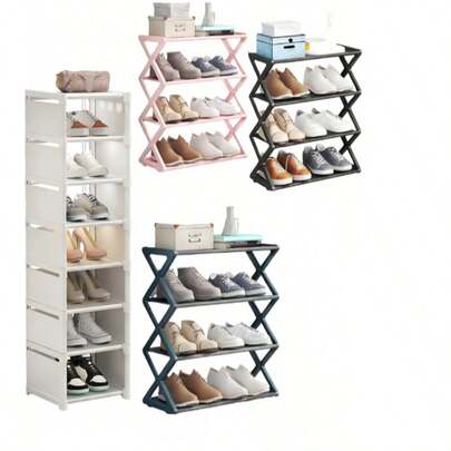 Kệ đựng giày gấp hình chữ X 5 màu, thích hợp cho ký túc xá và phòng ngủ.