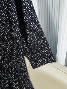 Ditsy Floral Print Lace Trim Hooded Abaya - Multicolor - View 4