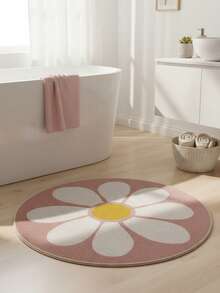 1pc Soft Pink Floral Area Rug, Small Daisy Round Pink Design Flower Carpeting, Decorative Mat, Bedroom Decor, Small Rug, Carpet, Home Decor, Living Room Rug, Bedroom Rug, Living Room Home Decor, Outdoor Rug, Washable Carpet - Multicolor - View 14