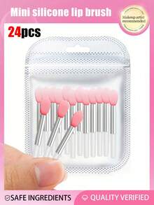 24件套硅胶唇刷套装，包含化妆眉刷和口红刷，硅胶刷头，适用于润唇膏、面膜、精油；6件套迷你便携硅胶唇刷套装，女士适用，易于清洁；便捷小硅胶刮勺，迷你唇膜刷，适用于口红、润唇膏；可重复使用的硅胶去角质唇部涂抹器。赠品 - 白色 - 查看 8