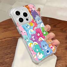 Bonita funda de TPU anticaídas con estampado de oso colorido, compatible con fundas de , OPPO, Vivo, Redmi, , , Honor y ,  17,  16 Pro Max,  15 Pro Max,  13 y  12. Fabricada en TPU, ofrece protección anticaídas. Ideal como regalo para familiares, amigos, seres queridos, novios o novias, y para Navidad.funda de ,  funda de  16, Navidad,  fundas de , funda de  15,  17 Pro Max, fundas para , funda de  16 Plus, regalos de Navidad, funda de  13 - LB4 transparente - Ver 6
