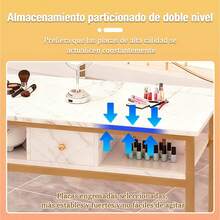 Tocador Manicura 100/120cm Metálico Reforzado | Hogar y Salón | Mesa Profesional Uñas | Estable y Resistente - Multicolor - Ver 8