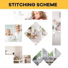 4片装自粘亚克力镜面墙贴，高清、柔韧、防水，适用于现代家居装饰：客厅、卧室、厨房、浴室、玄关、办公室、全身镜 - 多色 - 查看 4
